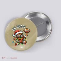 Oh Snap Gingerbreadman Christmas Football Button thumb 0