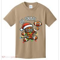Oh Snap Gingerbreadman Christmas Football Kids T-Shirt thumb 0