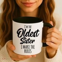 Oldest Sister Gift I Make The Rules Funny Matching Sibling Funny Gift Coffee Mug thumb 3