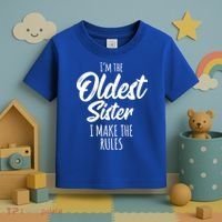 Oldest Sister Gift I Make The Rules Funny Matching Sibling Funny Gift Toddler T-Shirt thumb 3