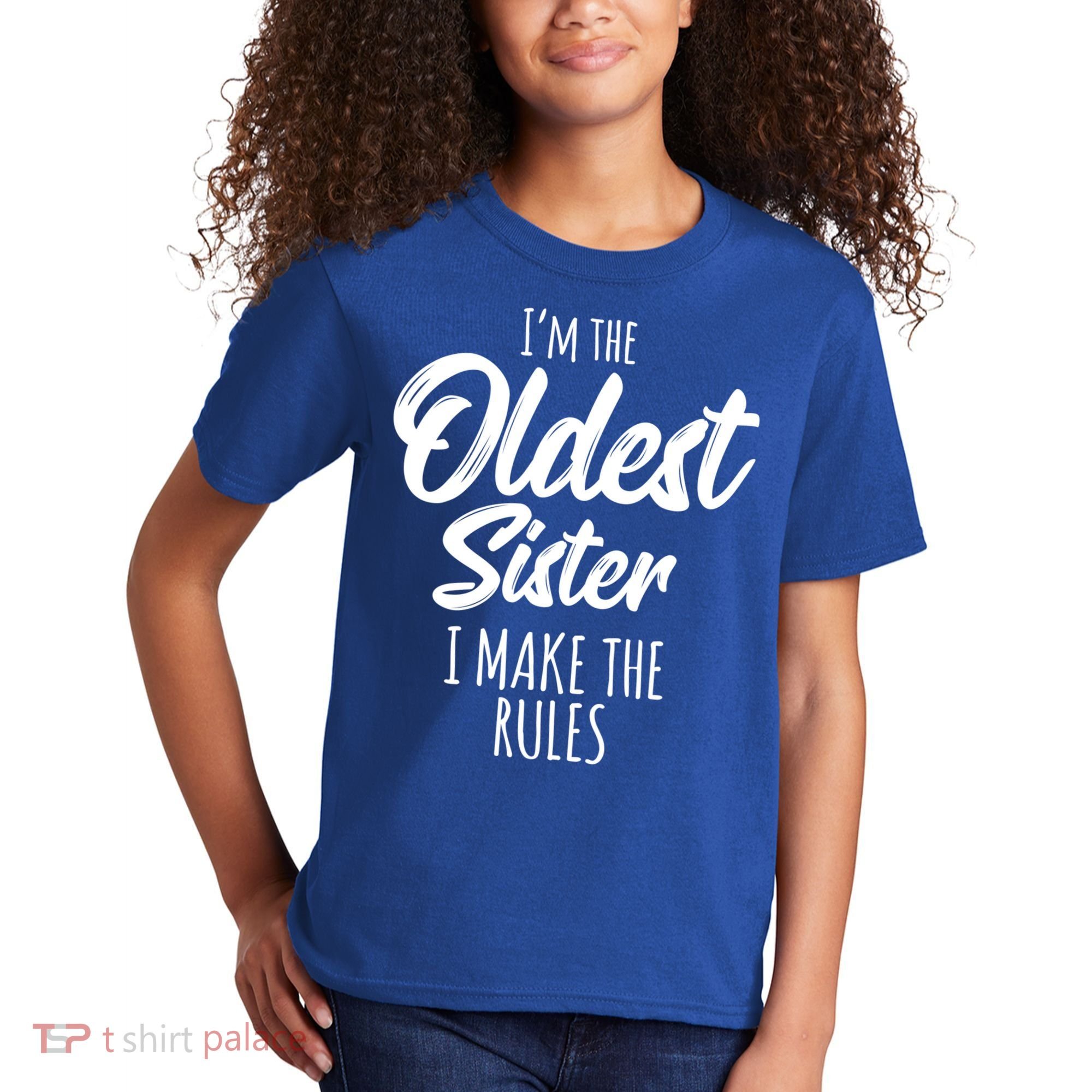 Oldest Sister Gift I Make The Rules Funny Matching Sibling Funny Gift Kids T-Shirt