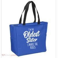 Oldest Sister Gift I Make The Rules Funny Matching Sibling Funny Gift Tote Bag thumb 2
