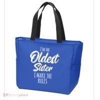 Oldest Sister Gift I Make The Rules Funny Matching Sibling Funny Gift Tote Bag thumb 3