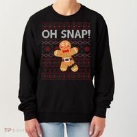 Oh Snap Gingerbread Ugly Christmas Funny Women's Sweatshirt thumb 0