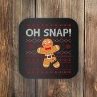 Oh Snap Gingerbread Ugly Christmas Funny Coaster thumb 0