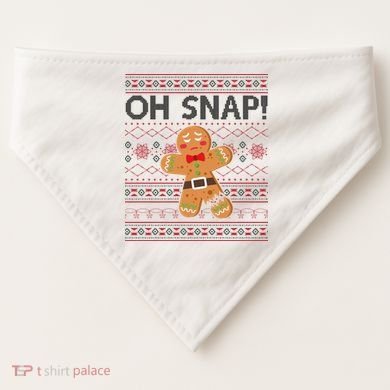 Oh Snap Gingerbread Ugly Christmas Funny USA-Made Doggie Bandana