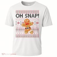 Oh Snap Gingerbread Ugly Christmas Funny Cooling Performance Crew T-Shirt thumb 0