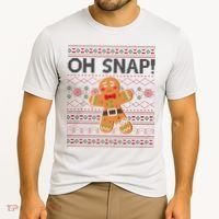 Oh Snap Gingerbread Ugly Christmas Funny Cooling Performance Crew T-Shirt thumb 2