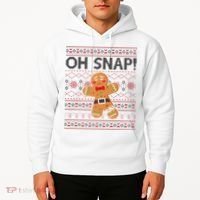 Oh Snap Gingerbread Ugly Christmas Funny Hoodie thumb 2
