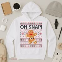 Oh Snap Gingerbread Ugly Christmas Funny Hoodie thumb 3