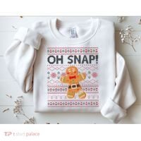 Oh Snap Gingerbread Ugly Christmas Funny Sweatshirt thumb 2