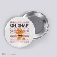 Oh Snap Gingerbread Ugly Christmas Funny Button thumb 0