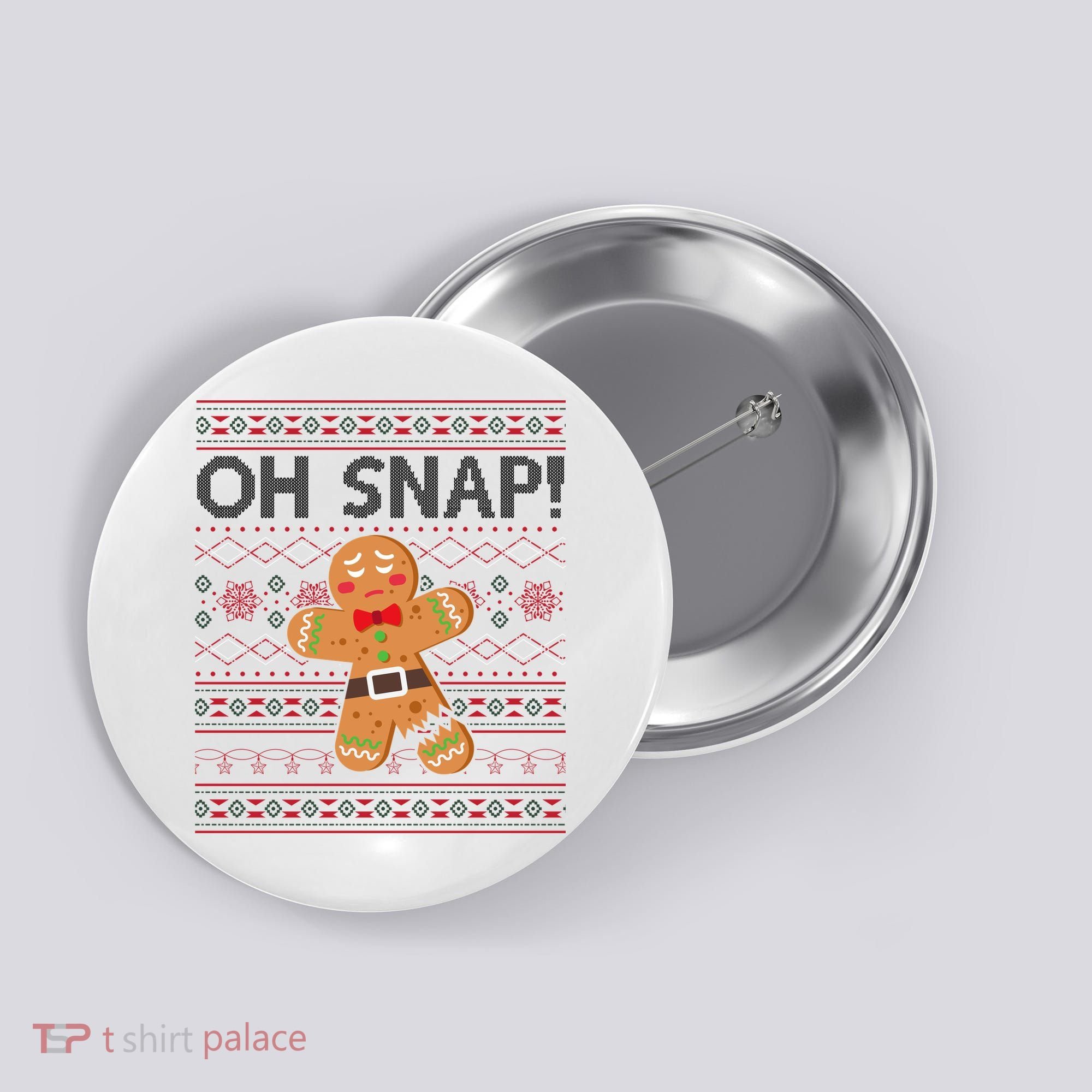 Oh Snap Gingerbread Ugly Christmas Funny Button