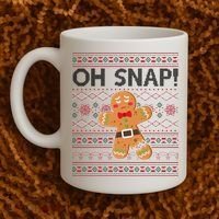 Oh Snap Gingerbread Ugly Christmas Funny Coffee Mug thumb 2