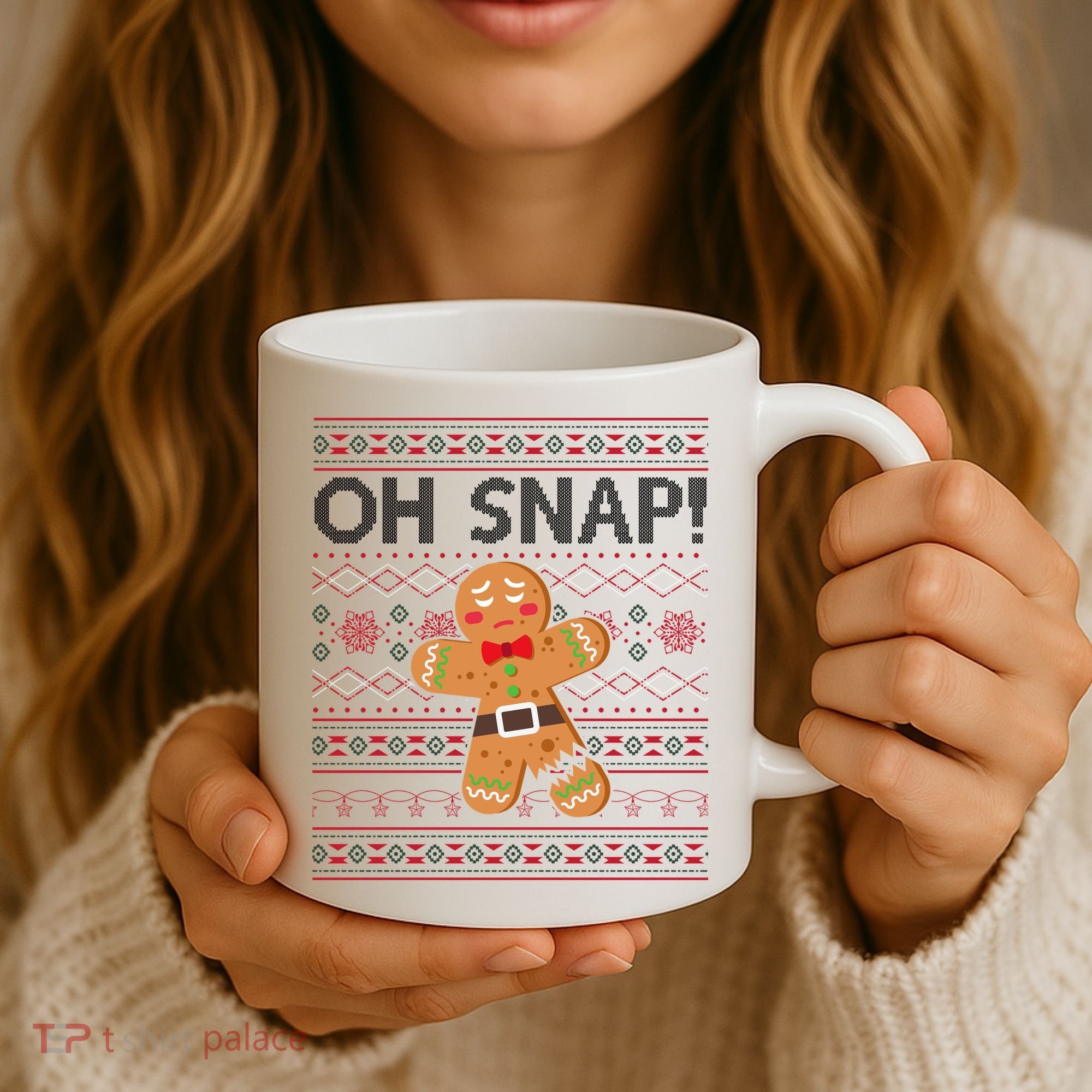 Oh Snap Gingerbread Ugly Christmas Funny Coffee Mug