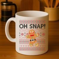 Oh Snap Gingerbread Ugly Christmas Funny Coffee Mug thumb 4