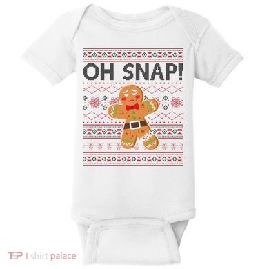 Oh Snap Gingerbread Ugly Christmas Funny Baby Bodysuit