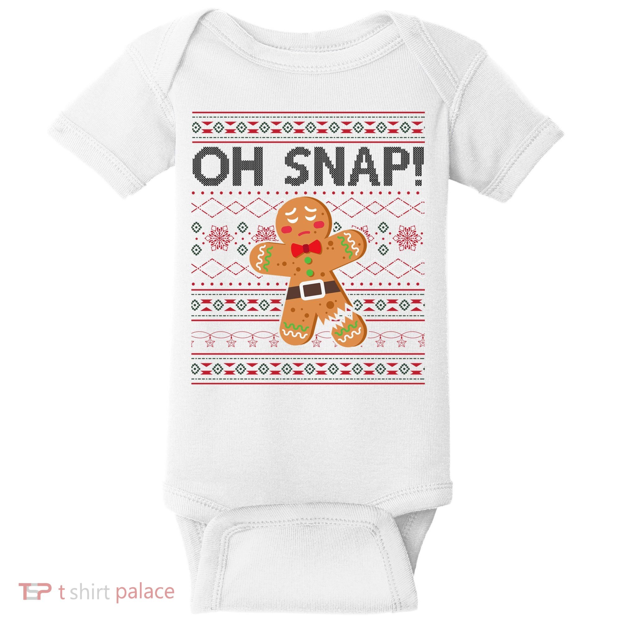 Oh Snap Gingerbread Ugly Christmas Funny Baby Bodysuit