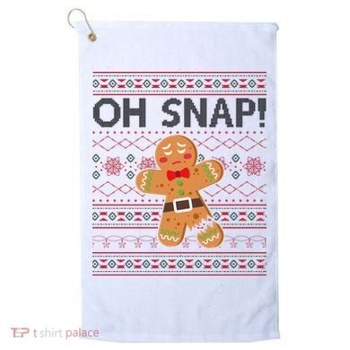 Oh Snap Gingerbread Ugly Christmas Funny Golf Towel