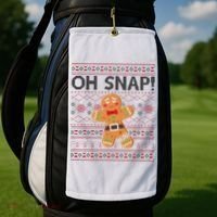 Oh Snap Gingerbread Ugly Christmas Funny Golf Towel thumb 2