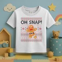 Oh Snap Gingerbread Ugly Christmas Funny Toddler T-Shirt thumb 3