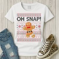 Oh Snap Gingerbread Ugly Christmas Funny Women's T-Shirt thumb 3