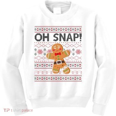 Oh Snap Gingerbread Ugly Christmas Funny Kids Sweatshirt