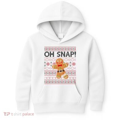 Oh Snap Gingerbread Ugly Christmas Funny Kids Hoodie