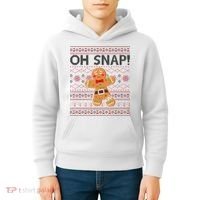 Oh Snap Gingerbread Ugly Christmas Funny Kids Hoodie thumb 4