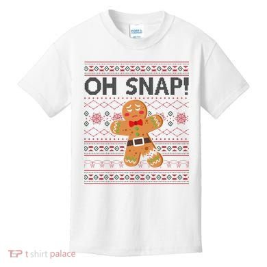 Oh Snap Gingerbread Ugly Christmas Funny Kids T-Shirt