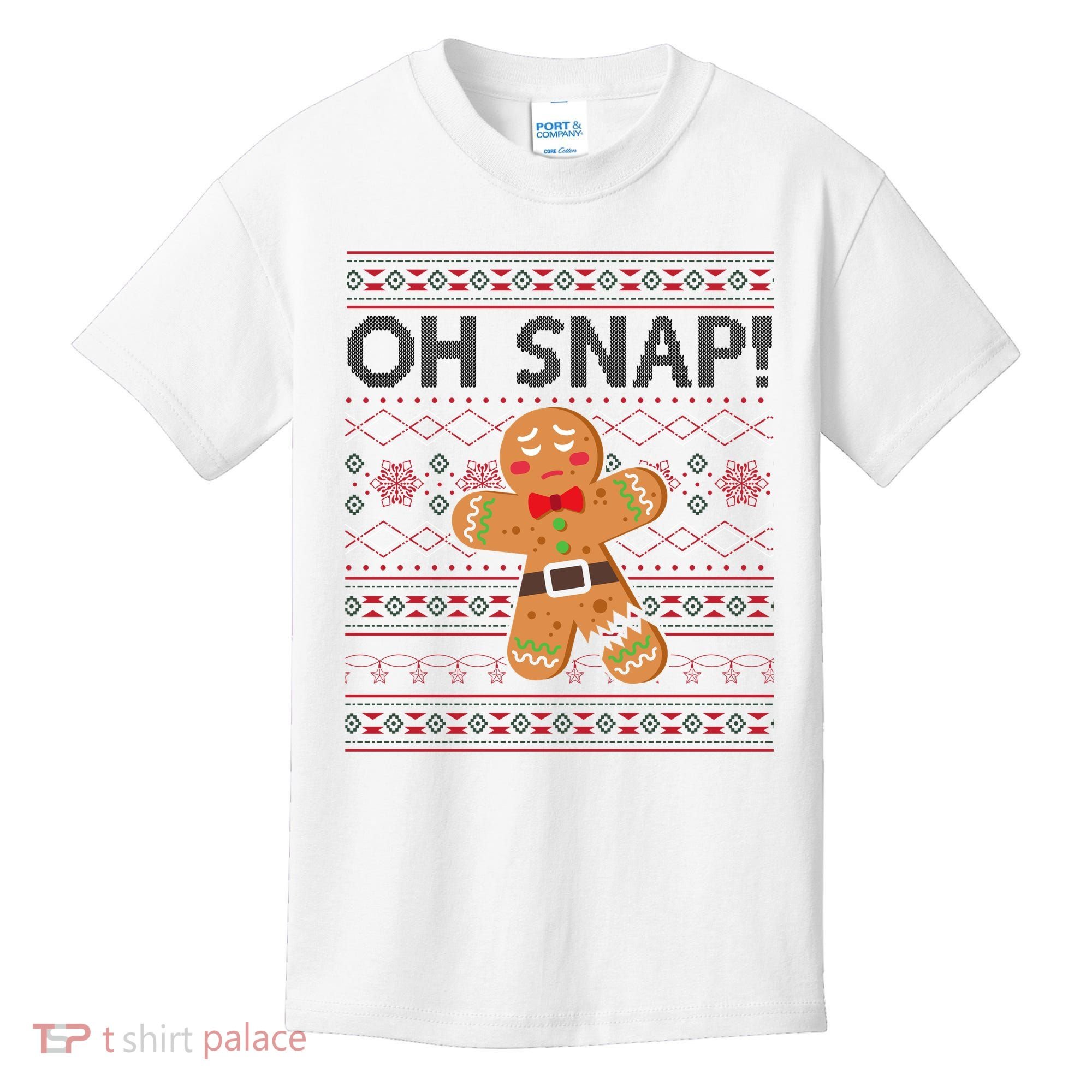 Oh Snap Gingerbread Ugly Christmas Funny Kids T-Shirt