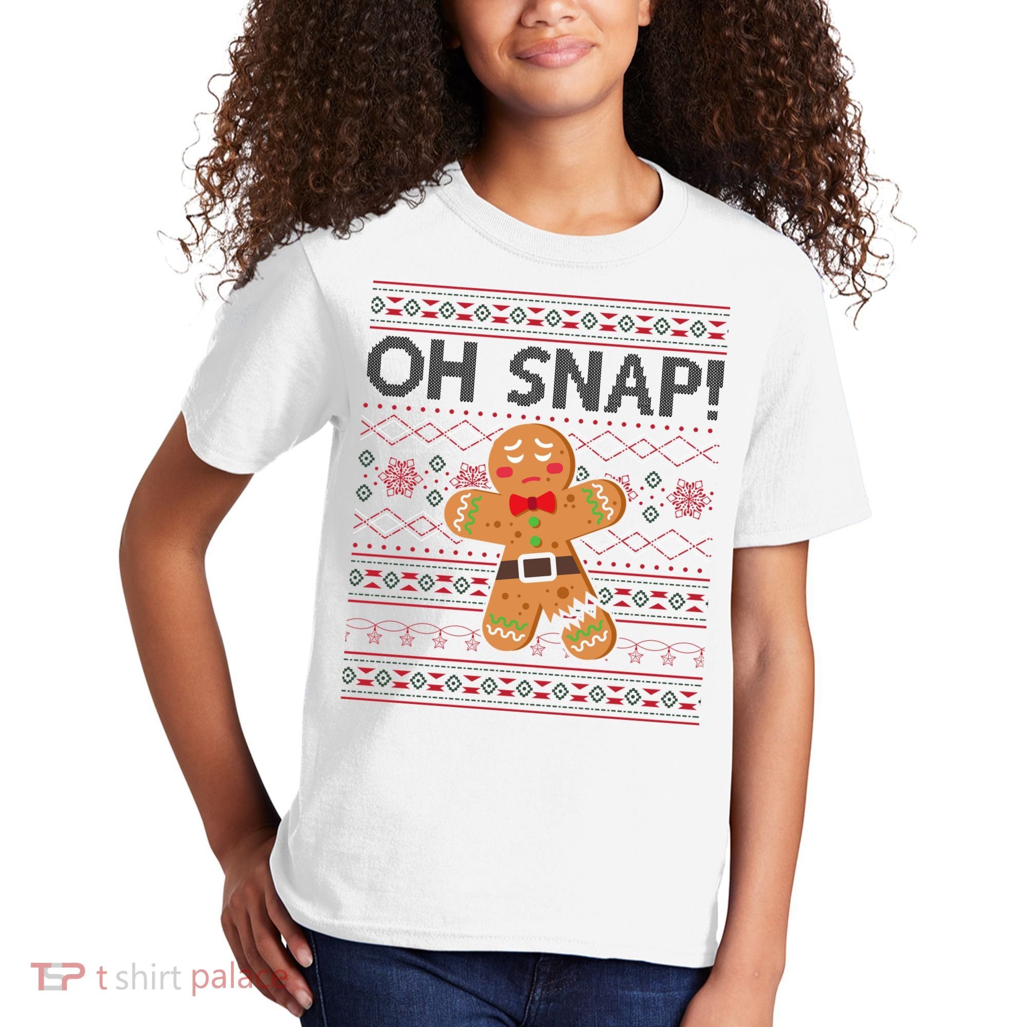 Oh Snap Gingerbread Ugly Christmas Funny Kids T-Shirt
