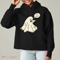 Oh Sheet Ghost Funny Ladies Heavyweight Boxy Pullover Hoodie thumb 0