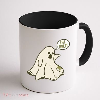 Oh Sheet Ghost Funny Coffee Mug back
