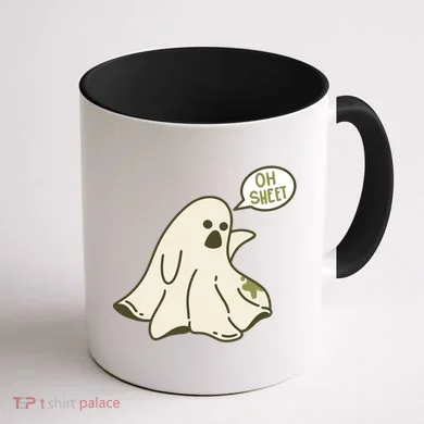 Oh Sheet Ghost Funny Coffee Mug back