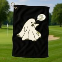 Oh Sheet Ghost Funny Golf Towel thumb 1