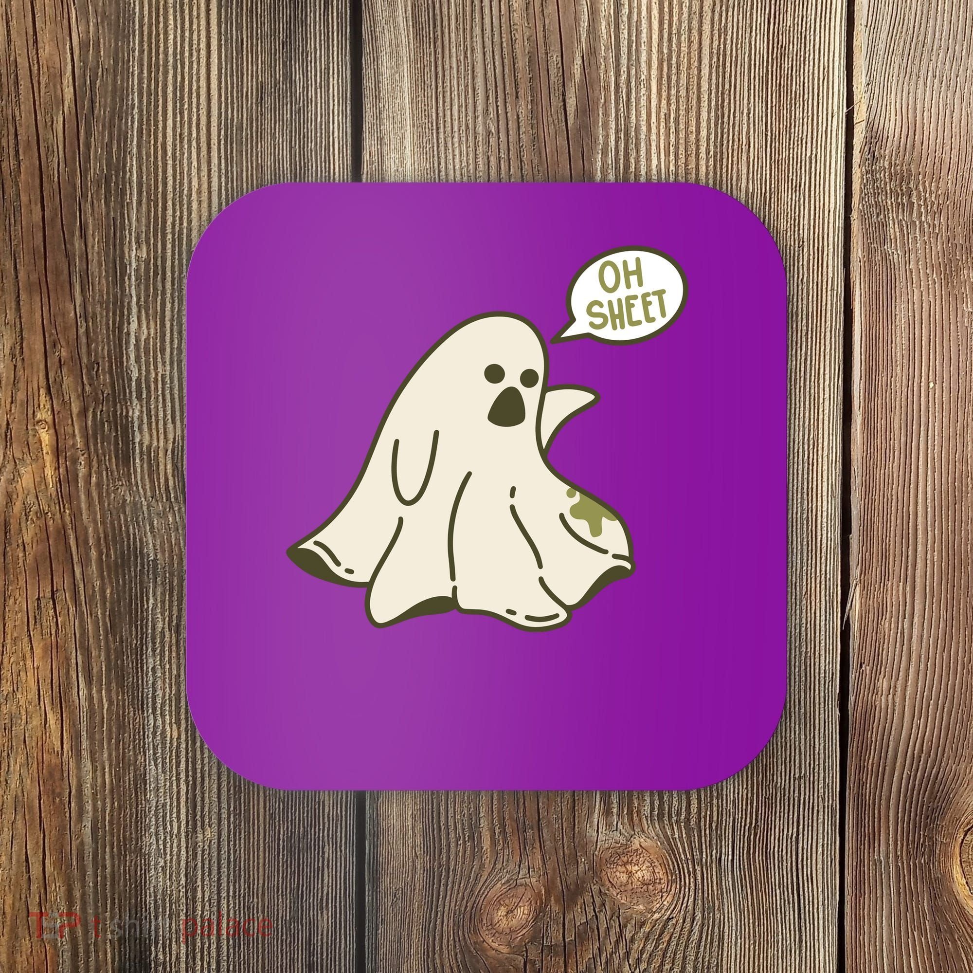 Oh Sheet Ghost Funny Coaster