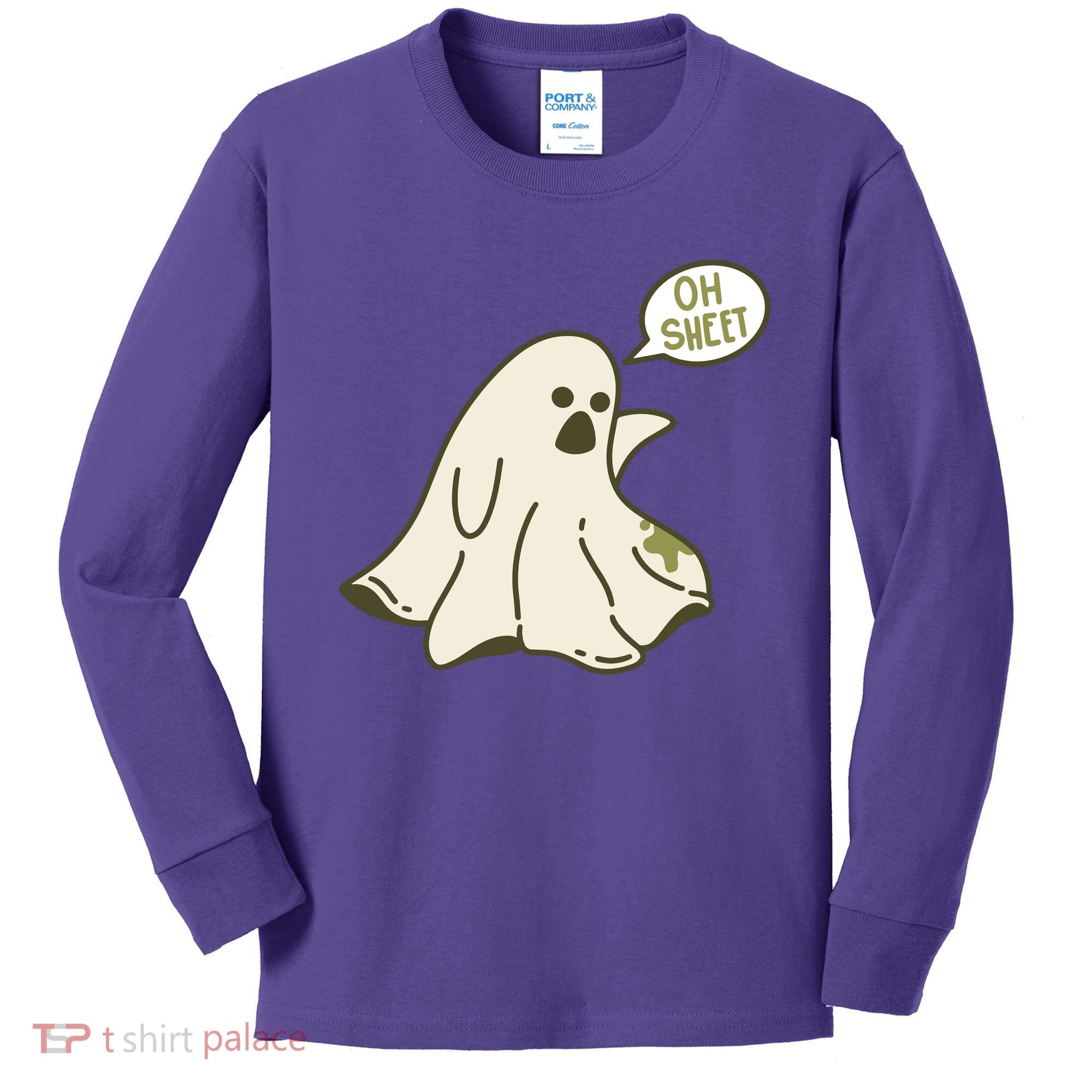 Oh Sheet Ghost Funny Kids Long Sleeve Shirt