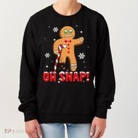 Oh Snap Gingerbread Christmas Xmas Happy Holiday Gift Women's Sweatshirt thumb 0