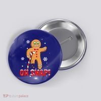 Oh Snap Gingerbread Christmas Xmas Happy Holiday Gift Button thumb 0