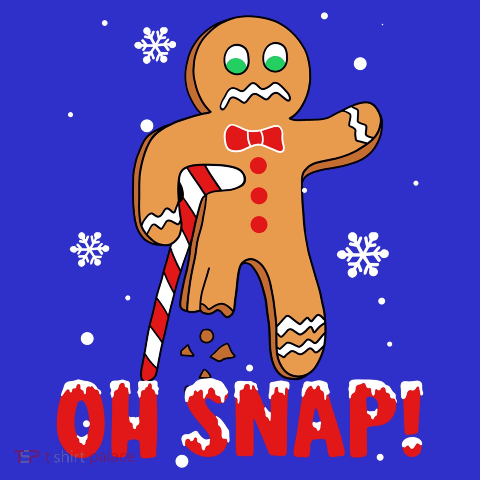 Oh Snap Gingerbread Christmas Xmas Happy Holiday Gift Women's Long Sleeve Shirt