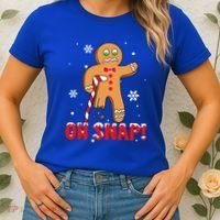 Oh Snap Gingerbread Christmas Xmas Happy Holiday Gift Women's T-Shirt thumb 2