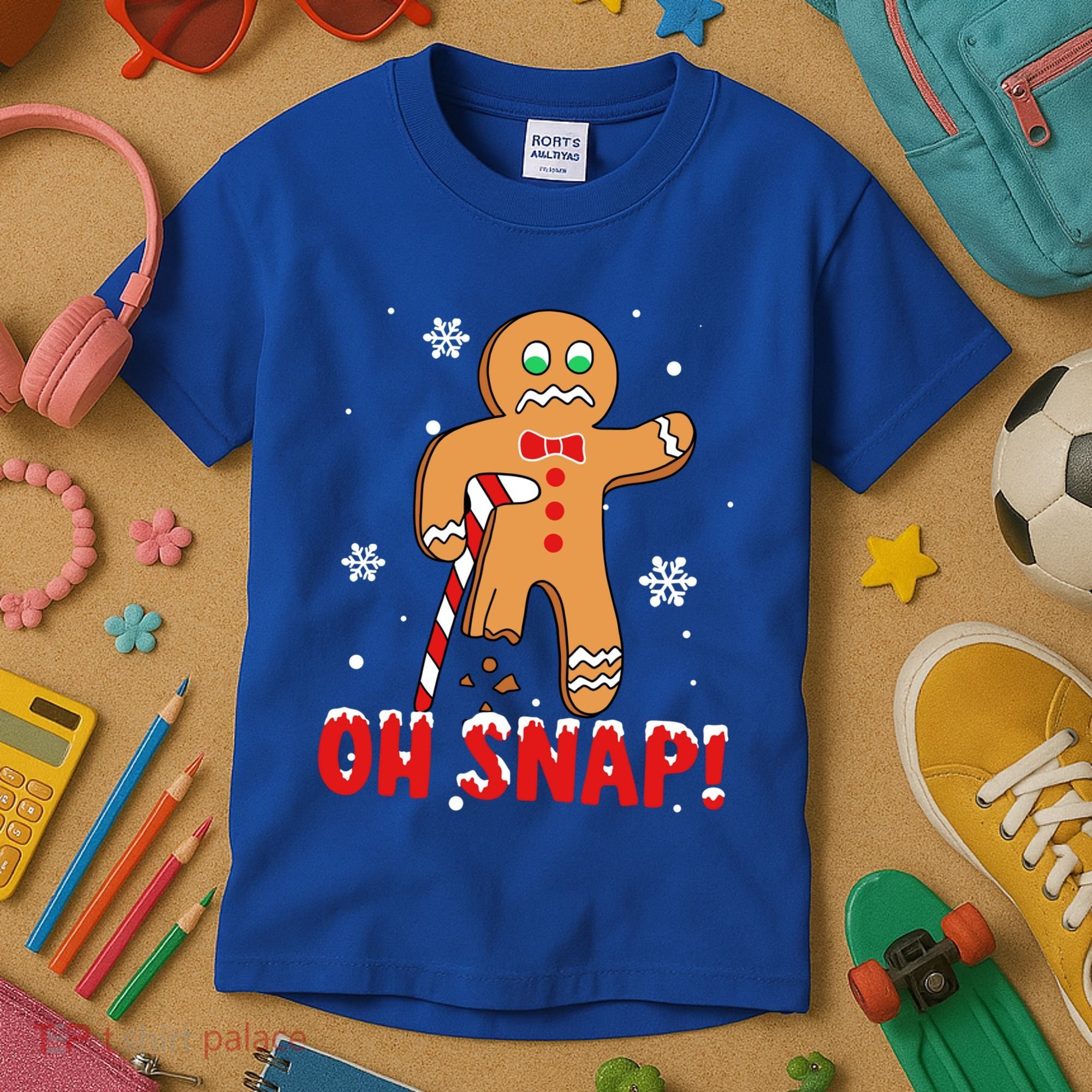 Oh Snap Gingerbread Christmas Xmas Happy Holiday Gift Kids T-Shirt