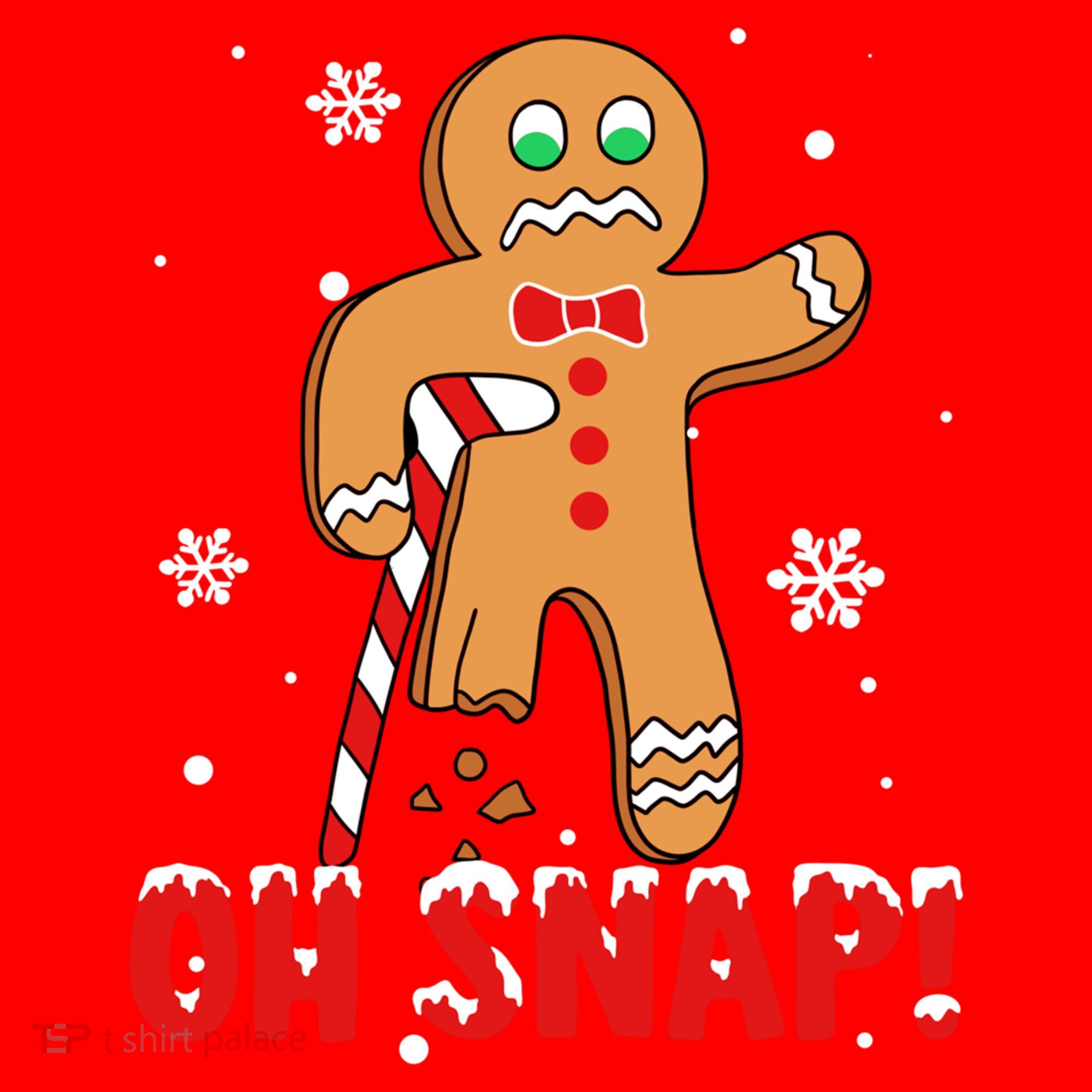 Oh Snap Gingerbread Christmas Xmas Happy Holiday Gift Santa Hat