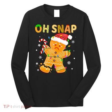 Oh Snap Gingerbread Man Christmas Cookie Costume Baking Team Long Sleeve Shirt