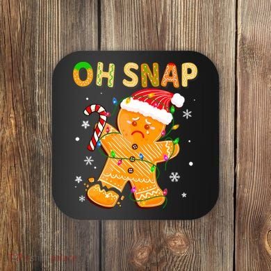 Oh Snap Gingerbread Man Christmas Cookie Costume Baking Team Coaster