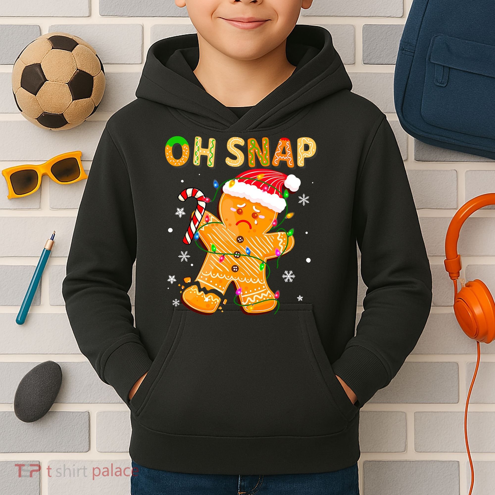 Oh Snap Gingerbread Man Christmas Cookie Costume Baking Team Kids Hoodie