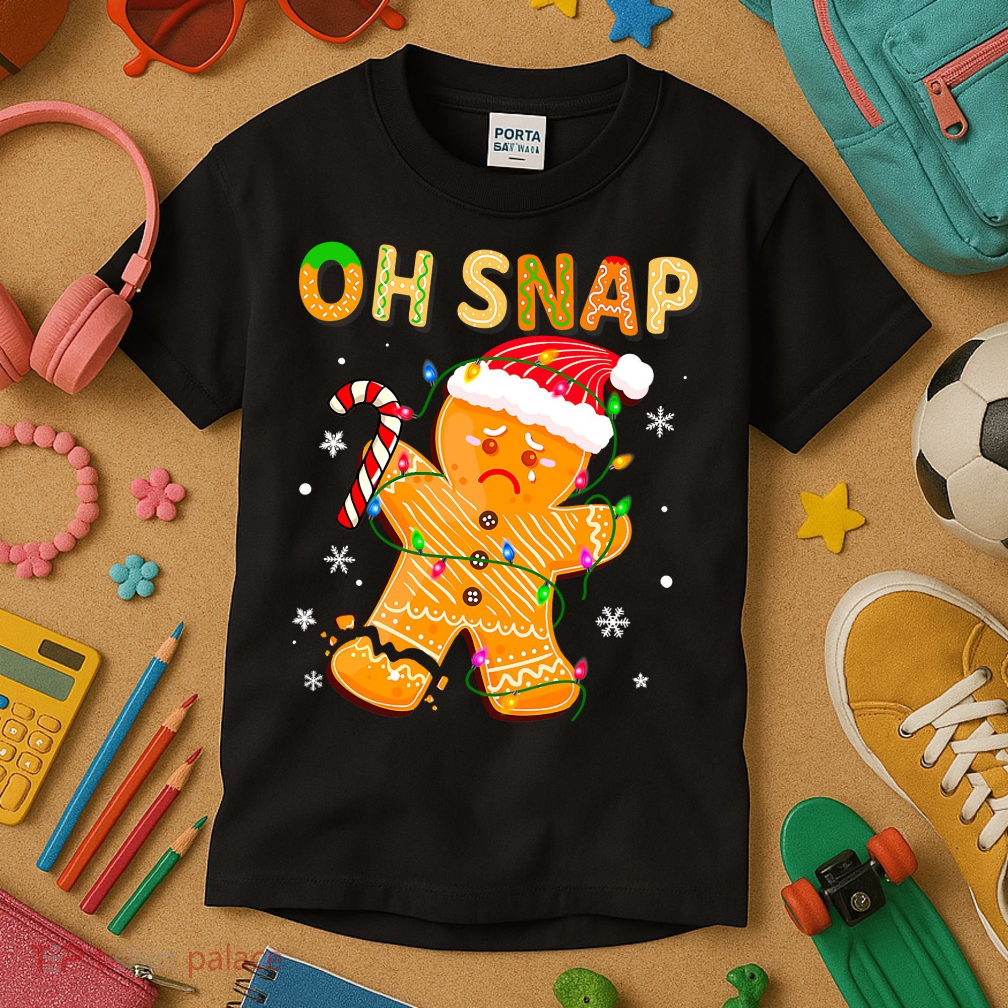 Oh Snap Gingerbread Man Christmas Cookie Costume Baking Team Kids T-Shirt