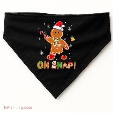 Oh Snap Gingerbread Christmas holiday  USA-Made Doggie Bandana
