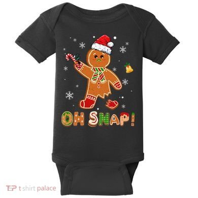 Oh Snap Gingerbread Christmas holiday  Baby Bodysuit